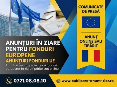 Anunțuri în ziare pentru proiecte cu fonduri europene